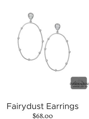 Park Lane Silver Crystal Teardrop Hoop Earrings